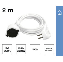 Câble d'alimentation de deux mètres avec fiche et raccord