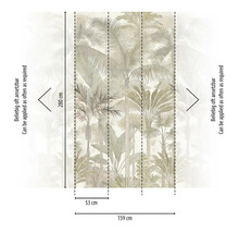 Papier peint photo avec motif de palmiers tropicaux, 159 sur 280 centimètres, raccordable à l'infini.