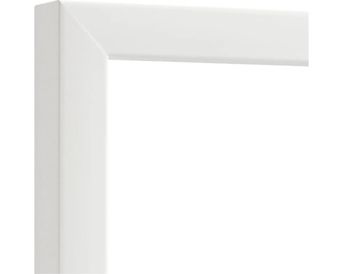 Vue détaillée d'un profil de cadre photo blanc.