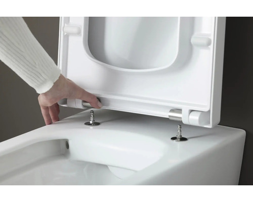 Vue détaillée d'une cuvette de toilette avec siège de toilette amovible