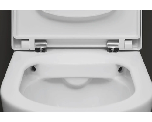 Image d'un abattant de WC en céramique avec fixations