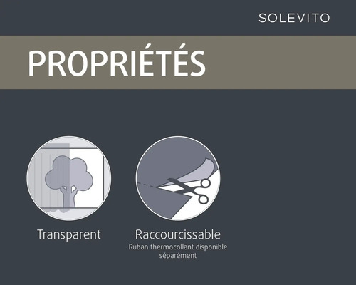Propriétés SoleVito: Transparent et raccourcissable