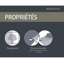 Solevito Propriétés : Transparent et raccourcissable, ruban thermocollant inclus