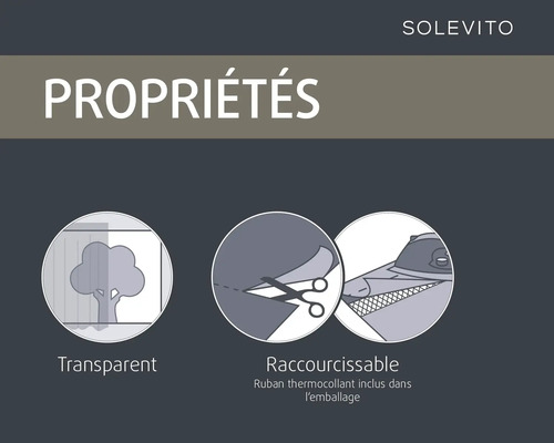 Solevito Propriétés : Transparent et raccourcissable, ruban thermocollant inclus