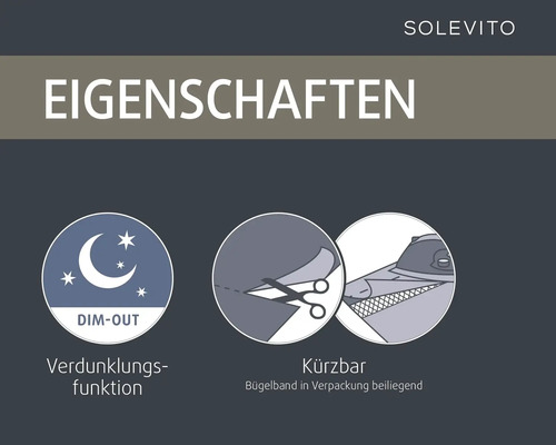 Solevito Eigenschaften: Verdunklungsfunktion Symbol und Kürzbar Symbol