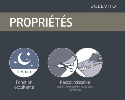 Caractéristiques du produit SoleVito : Fonction occultante et raccourcissable