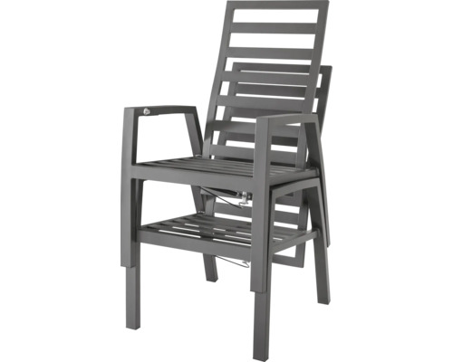Chaise de jardin empilée avec accoudoirs en métal