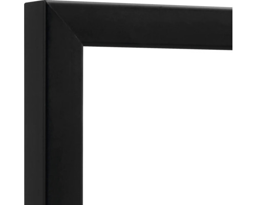 Detailansicht vun engem schwaarze Billerrahmen