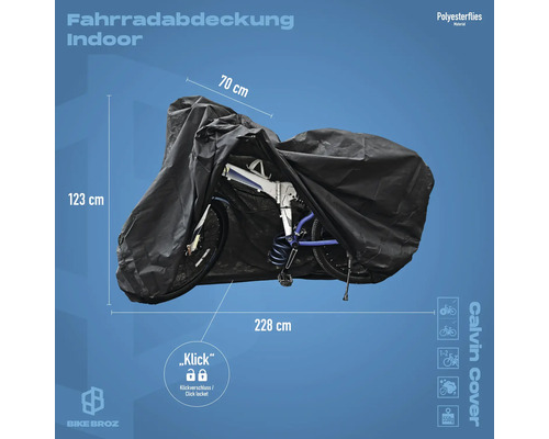 Housse de protection pour vélo d'intérieur en molleton de polyester mesurant 70 cm x 123 cm x 228 cm