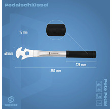 Clé à pédale pour vélos d'une longueur de 350 mm