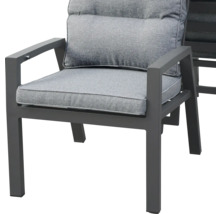 Chaise de jardin avec accoudoirs et coussins
