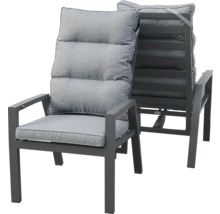 Chaise de jardin avec coussins gris