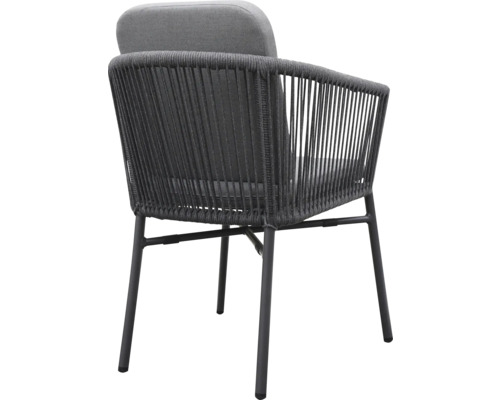 Fauteuil de jardin avec tressage en corde et rembourrage