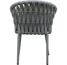 Fauteuil de jardin avec assise et dossier tressés sur cadre métallique