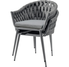 Chaise de jardin avec accoudoirs et dossier tressé