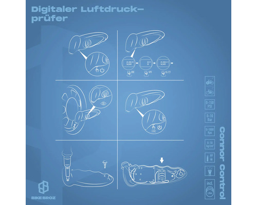 Anleitung für ein digitales Luftdruckprüfgerät
