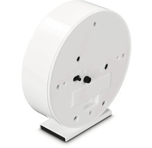 Vue arrière d'un réveil rond avec des interrupteurs