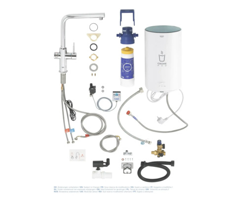Système d'eau complet Grohe Blue Home avec robinet, filtre, refroidisseur et accessoires