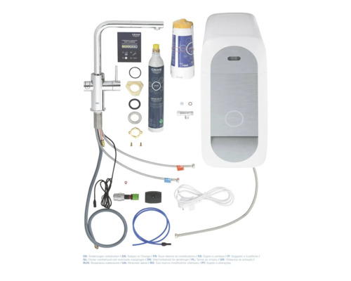 Grohe Blue Wassersystem mit Armatur, Filter, Kohlensäureflasche und Zubehör