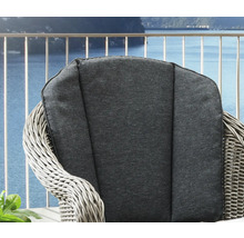 Chaise de jardin avec rembourrage gris et aspect rotin