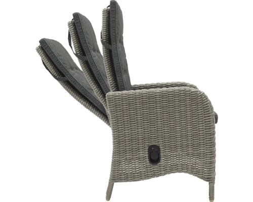 Chaise de jardin avec dossier réglable et coussin