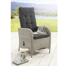 Gartensessel aus Rattan mit verstellbarer Rückenlehne und Auflage