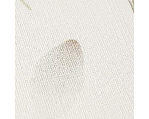 Detailaufnahme einer Wandbekleidung mit Leinenstruktur und dezentem Blattmuster.