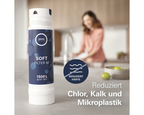 Grohe Blue Soft Filter M Wasserfilter zur Reduzierung von Chlor, Kalk und Mikroplastik