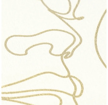 Vliestapete mit One-Line-Art-Muster und strukturierter Oberfläche.