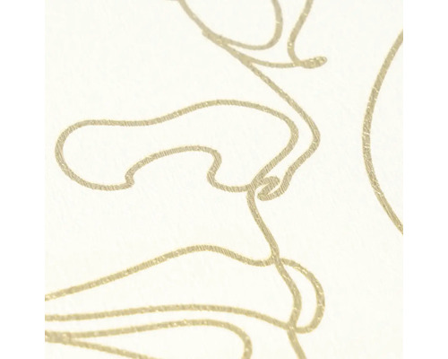 Vliestapete mit One-Line-Art-Muster und strukturierter Oberfläche.
