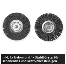 Nylonbürste und Stahlbürste für schonende und kraftvolle Reinigung