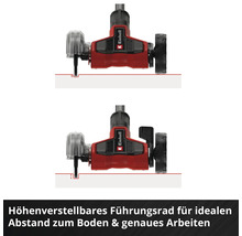 Höhenverstellbares Führungsrad für idealen Abstand zum Boden