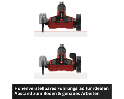 Höhenverstellbares Führungsrad für idealen Abstand zum Boden