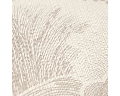 Gros plan d'un papier peint intissé structuré présentant un motif d'herbe délicat et des lignes verticales.