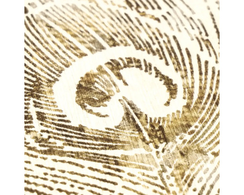 Gros plan d'un motif de papier peint avec une plume de paon dans un aspect esquissé sur une surface texturée.
