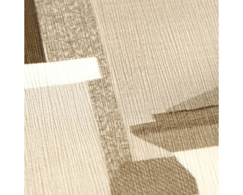 Vliestapete mit geometrischem Muster und strukturierter Oberfläche mit feinen vertikalen Linien.