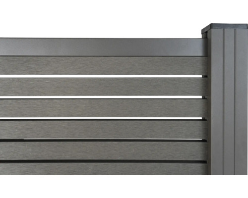 Zaunelement aus Kunststoff mit Pfosten