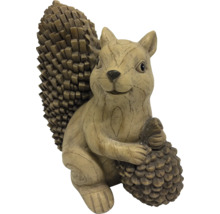 Figurine décorative d'écureuil avec pomme de pin pour le jardin