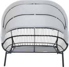 Canapé de jardin avec pare-soleil réglable et cadre en métal