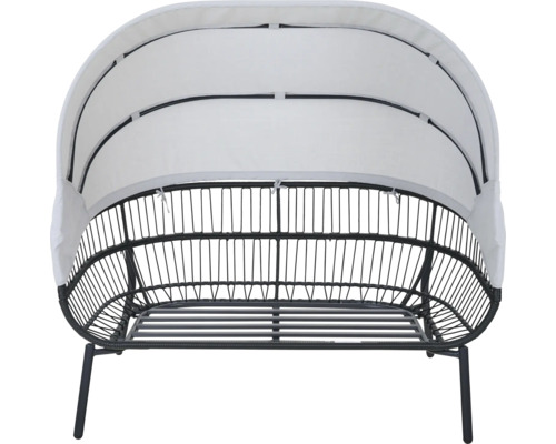 Canapé de jardin avec pare-soleil réglable et cadre en métal