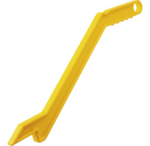 Gelber Schiebestock aus Kunststoff für Tischkreissägen mit ergonomischem Griff.