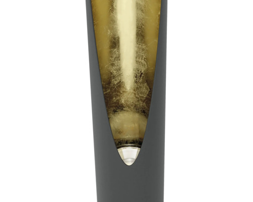 Nahaufnahme einer Wandleuchte mit goldfarbener Innenfläche