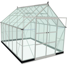 Serre avec panneaux de verre et cadre en aluminium