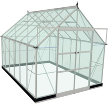 Serre avec cadre en aluminium et panneaux de verre