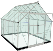 Serre avec cadre en aluminium et panneaux de verre