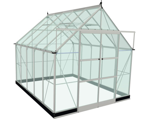 Serre avec verre et cadre métallique