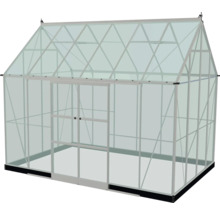 Serre avec panneaux de verre et cadre en aluminium