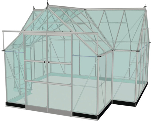 Serre avec cadre en aluminium et vitres