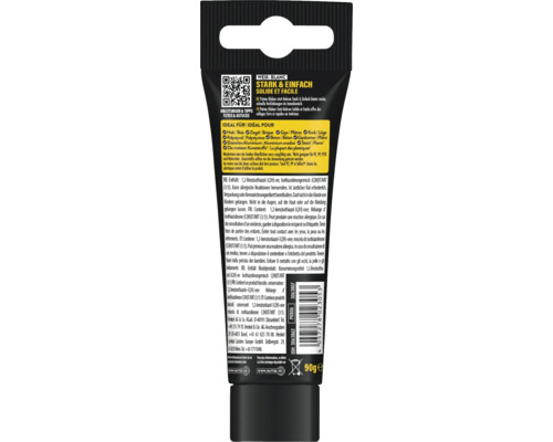 Pattex Kleben statt Bohren Stark und Einfach, 90 Gramm Tube, geeignet für Holz, Ziegel, Gips, Kork, Polystyrol, Beton, Gipskarton, eloxiertes Aluminium und Stein