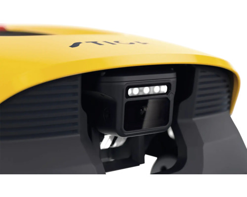 Gros plan d'un robot tondeuse Stiga avec capteur